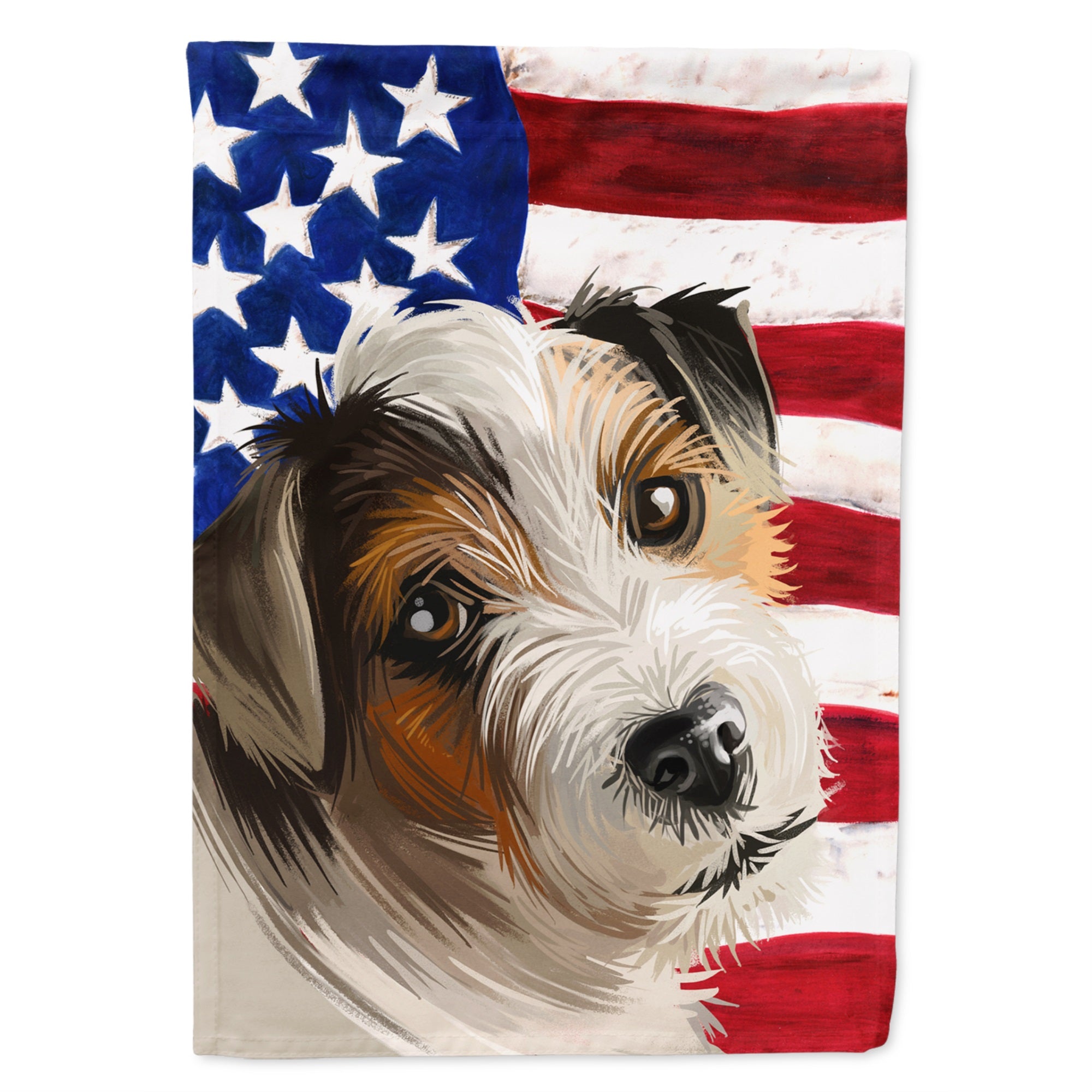 Parson Russell Terrier American Flag Flag Canvas House Size